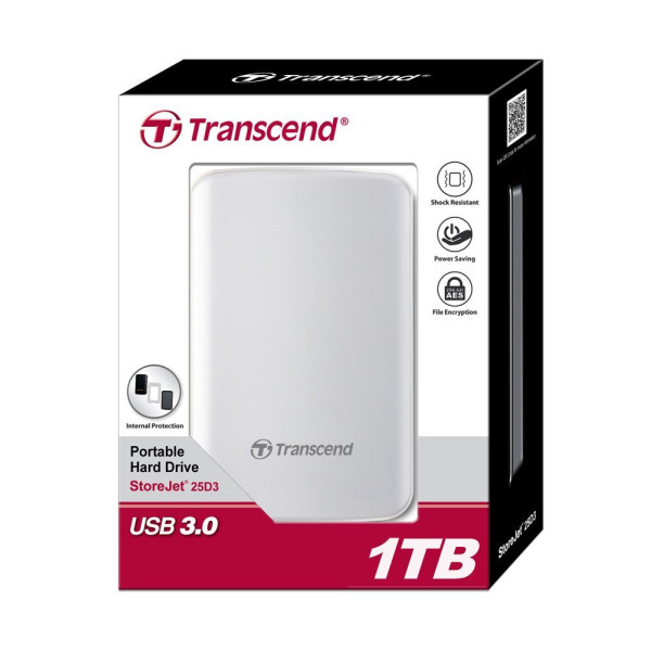 НЖМД Transcend StoreJet 2.5 USB 3.0 1TB серія D білий